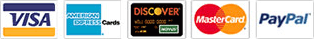 Visa, Mastercard, American Express, Discover